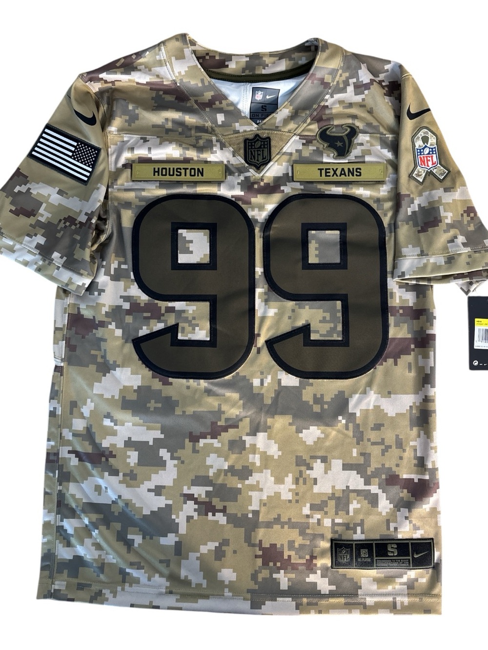 Nike Men’s Houston Texans Camo #99 Football Jersey - Olive/Khaki